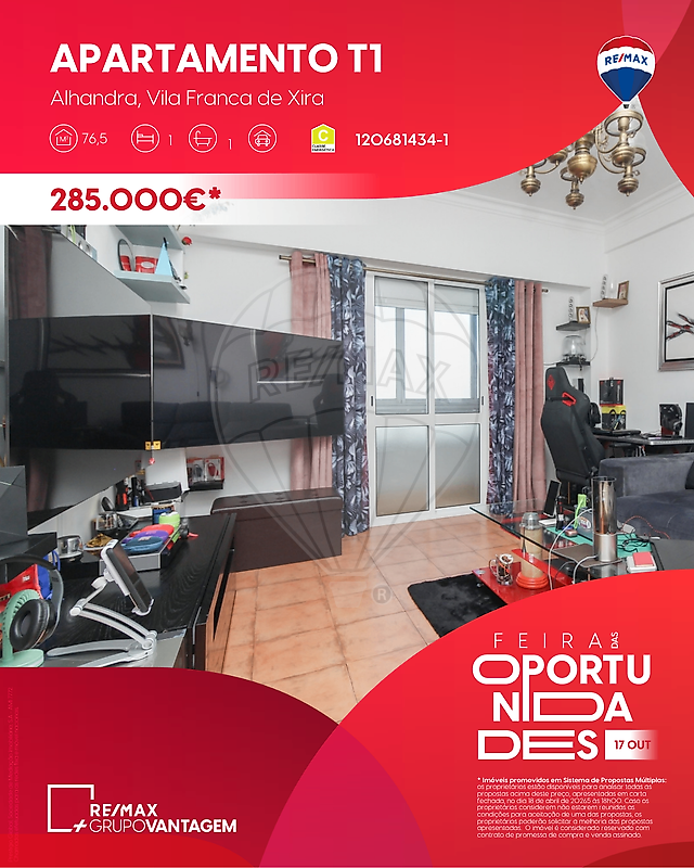 Apartamento T1 em Alhandra, São João dos Montes e Calhandriz, €285.000