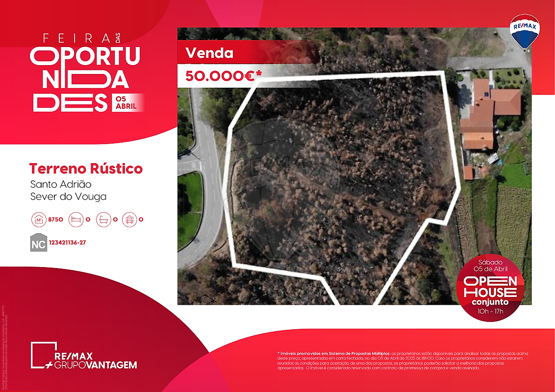 Land for sale in Sever do Vouga, Portugal — €65,625