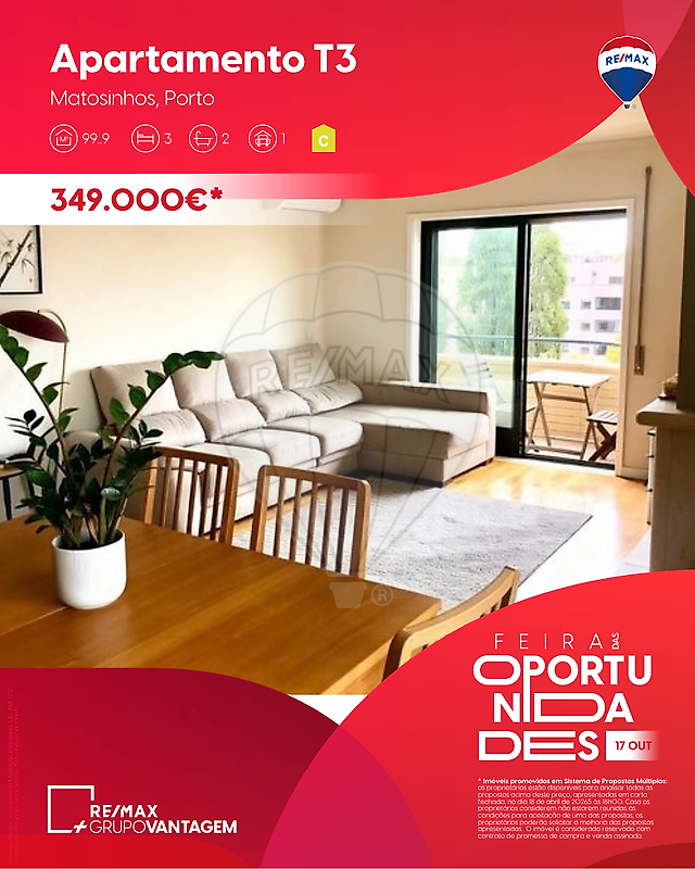 Apartamento T3 em São Mamede de Infesta e Senhora da Hora, €349.000
