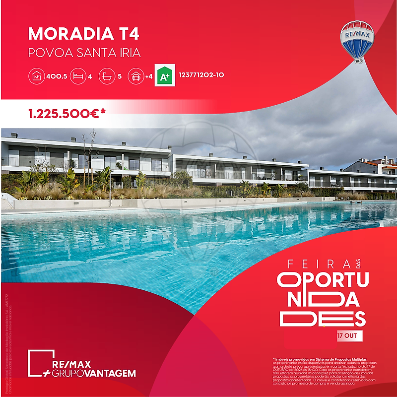 Moradia T4 à venda em Póvoa de Santa Iria e Forte da Casa, €1.225.500