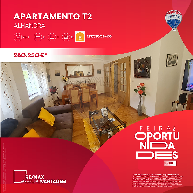 Apartamento T2 à venda em Alhandra, São João dos Montes e Calhandriz, €280.250