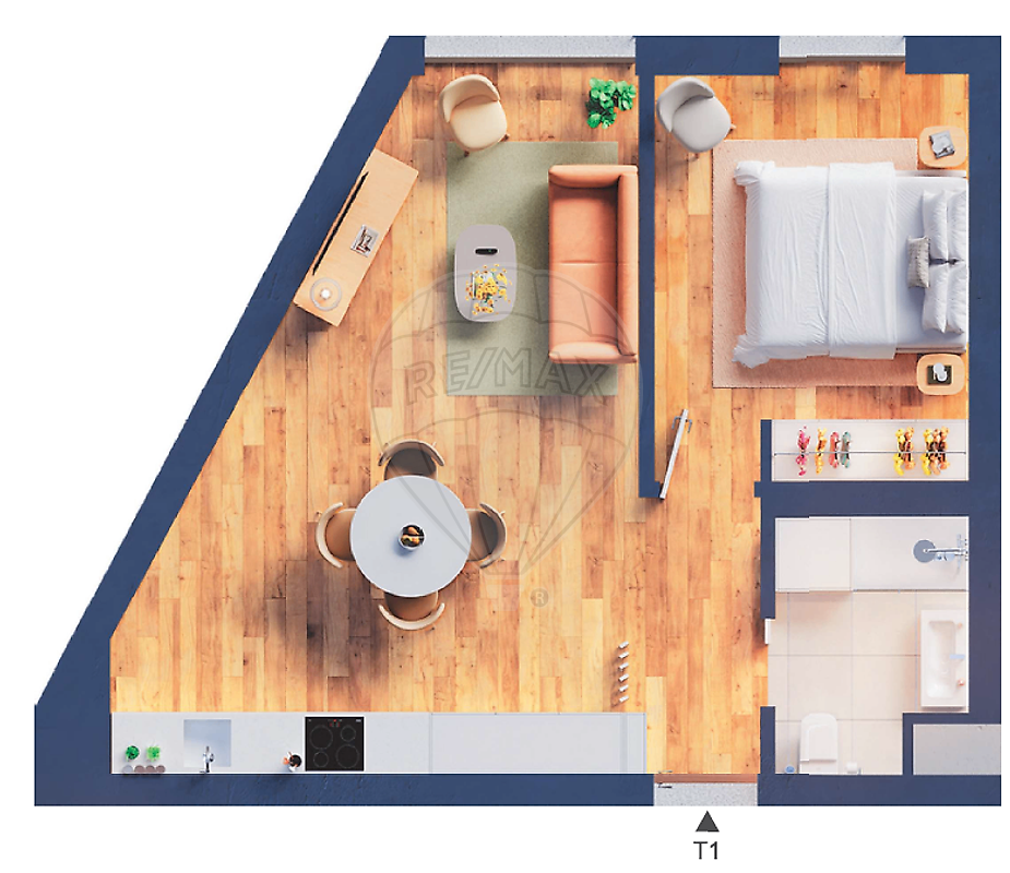 Apartamento T1 à venda em Porto