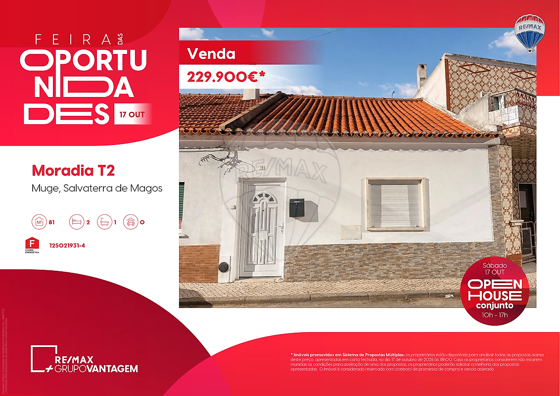 Moradia T2 em Muge, €229.900