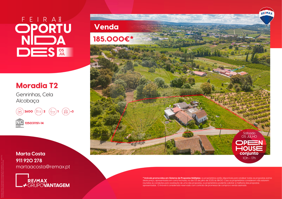 Moradia T2 para venda