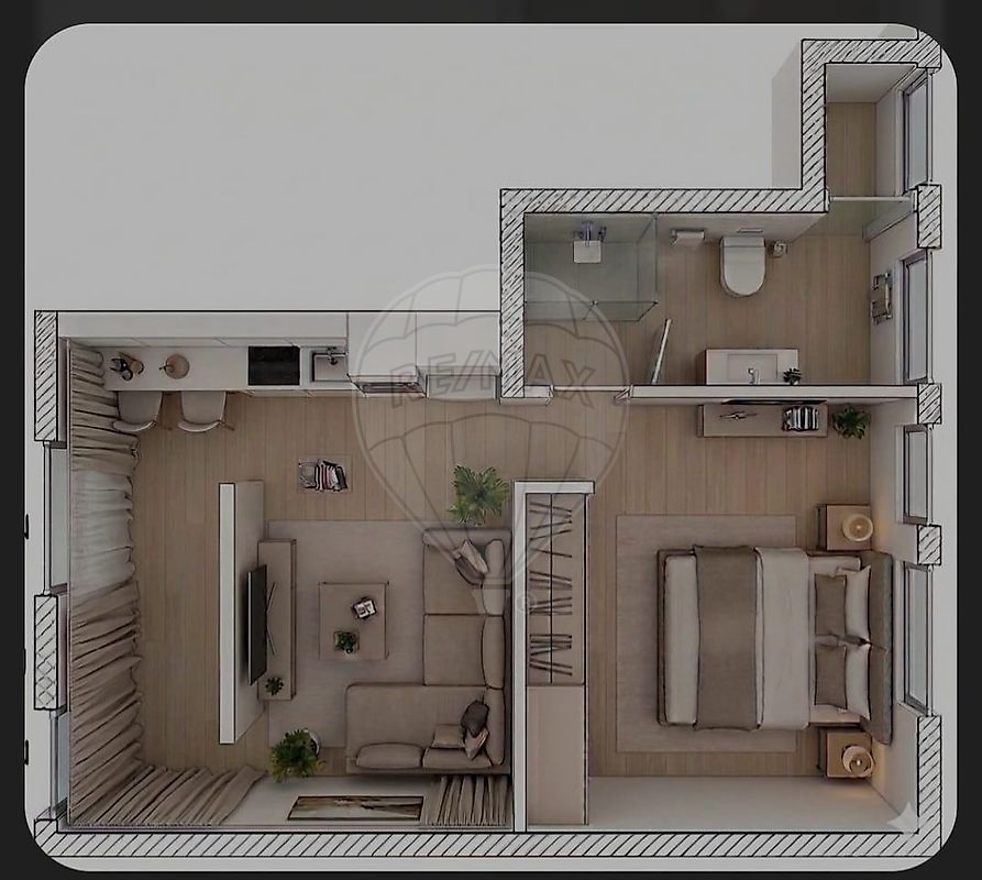 Apartamento T1 à venda em Trofa