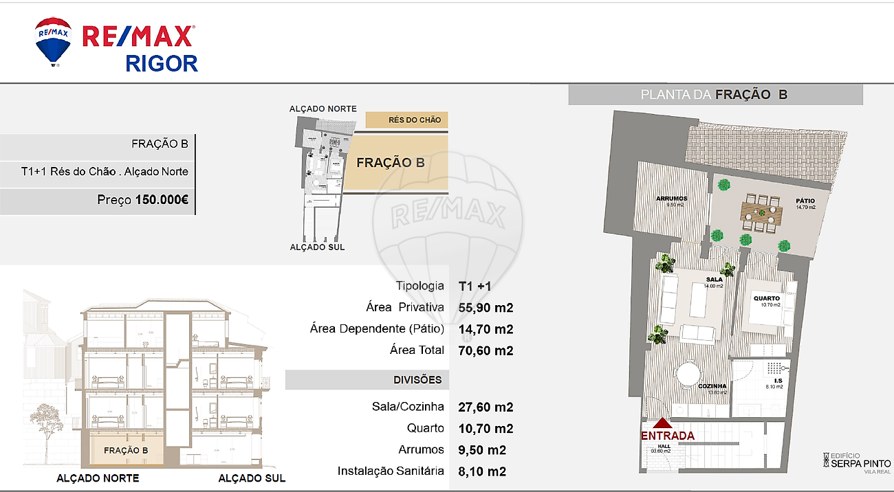 Apartamento T1 à venda em Vila Real