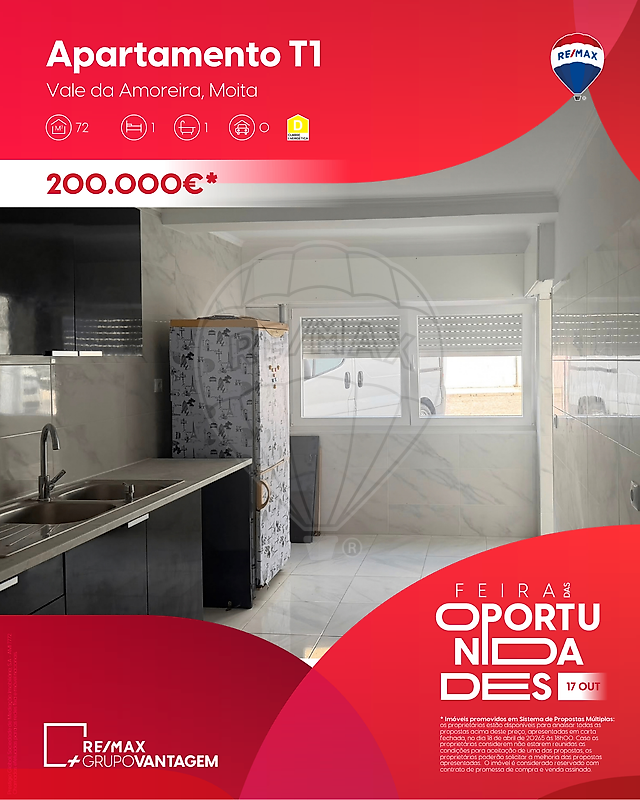 Apartamento T1 em Baixa da Banheira e Vale da Amoreira, €200.000